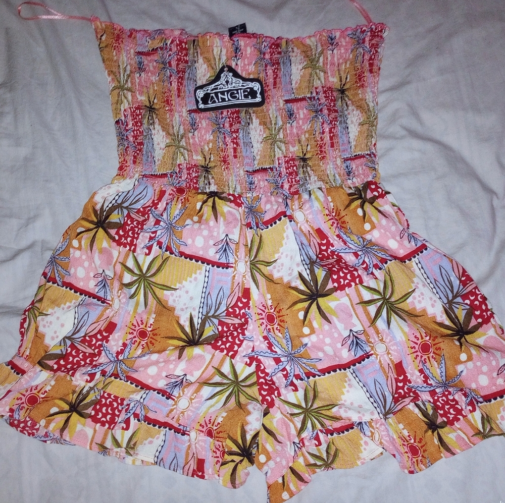 Angie Vibrant Strapless Playsuit
